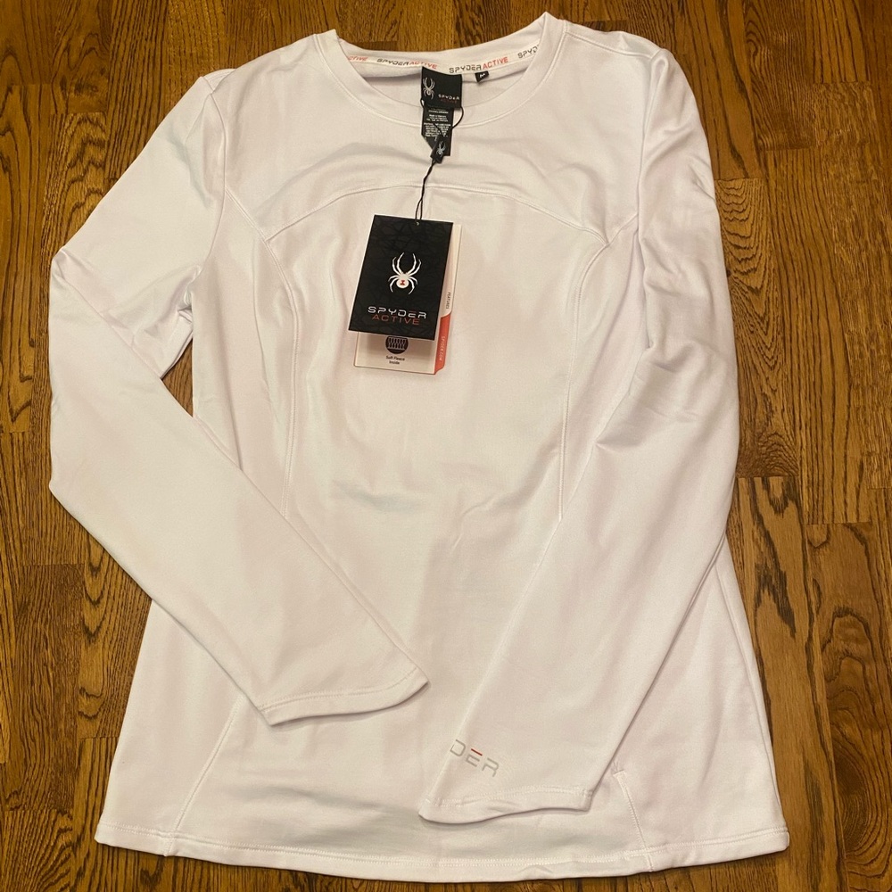 Spyder Active Women’s Athletic White Outdoor Fitted Athleisure Top NWT